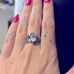 Sterling silver aquamarine ring